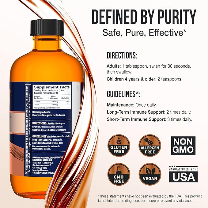 Sovereign Copper Bio-Active Copper Hydrosol, 8oz