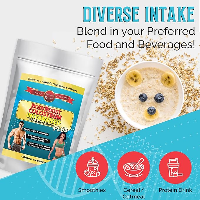 BodyBoost Colostrum Instantized, 99.5% Bovine Colostrum Powder, Immune Booster Supplement with Immunoglobulin & Lactoferrin, Super Food for Gut Health, Diverse Intake,1kg