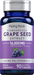 Piping Rock Grape Seed Extract Capsules | 90 Pills | Vitis Vinifera Supplement | Non-GMO, Gluten Free