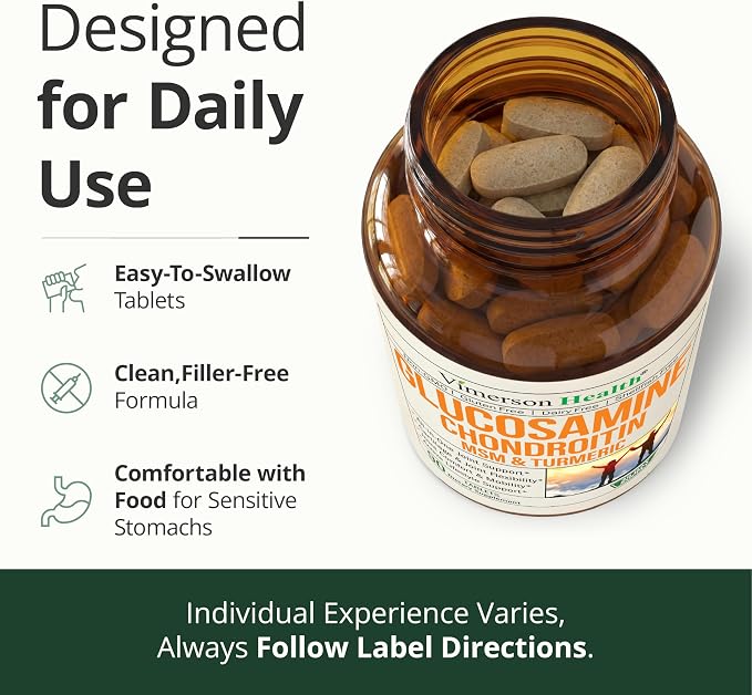 Glucosamine Chondroitin MSM – Joint Support Supplement for Women and Men with Glucosamine Sulfate 1500 mg, Chondroitin and MSM – for Cartilage, Joint Health and Flexibility – 90 Tablets