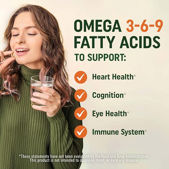 Vegan Omega 3 6 9 Algae Oil | Plant Based DHA EPA | Sustainably Sourced, No Carrageenan | Heart, Brain & Eye Health Support | Fish Oil Alternative | Omega 3 Fatty Acid Supplements | 120 Softgels