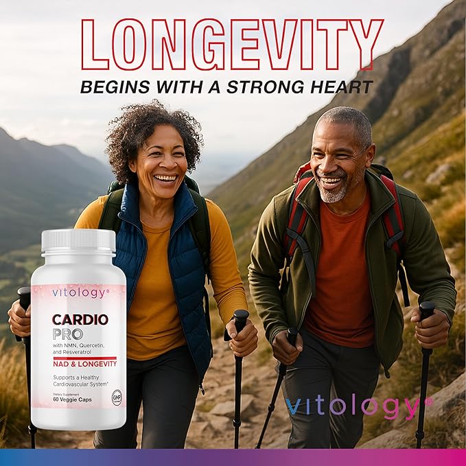 N.A.D.+ Longevity – Cardiovascular Support Supplement with NMN, NR, Resveratrol, Fisetin, Quercetin, TMG & Apigenin – Promote Healthy Heart Function & N.A.D.+ Levels – 60 Veggie Capsules