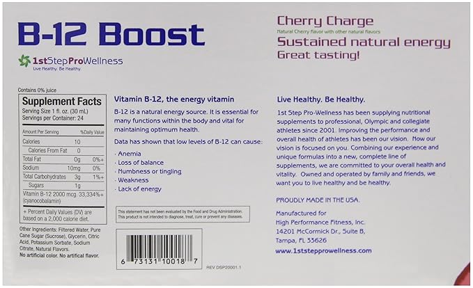 B-12 Boost Cherry Charge 12 (2 fl oz) bottles
