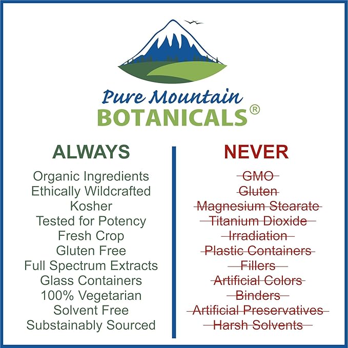Pure Mountain Botanicals Maca Root Capsules - Kosher Vegan Caps Now with 1000 mg Organic Raw Macca and Gelatinized Maca Root Supplement