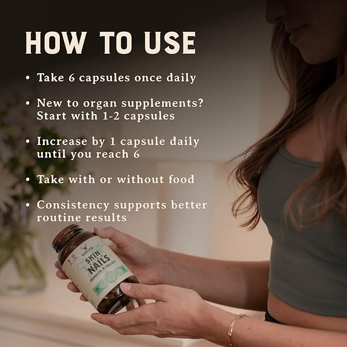 HEART & SOIL – 100% Grass Fed & Finished Beef Brain Supplement from Regenerative Cattle – for Cognitive Function & Memory – 3000mg Focus Supplement with Beef Organs – Glass Bottle – 180 Capsules