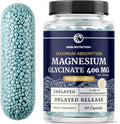 Magnesium Glycinate 400mg | High Absorption Magnesium for Sleep, Calm, Muscle Relaxation, Heart, Bone & Nerve Support for Women & Men | Advanced Microbeadlets | Chelated Mag Glycinate | 60 Ct.