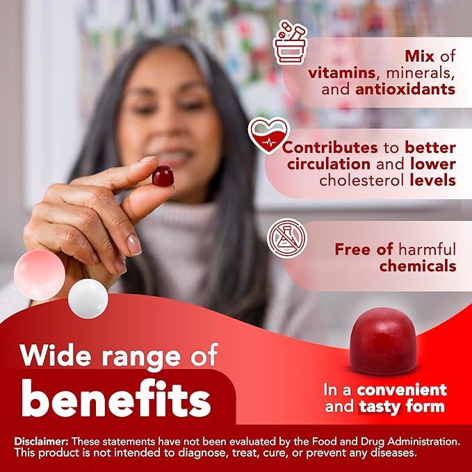 Extreme Beetroot Formula & COQ10 100mg with Grape Seed Extract, for Circulation Energy & Flow, Beet Root Gummies Extract Gluten Free 60
