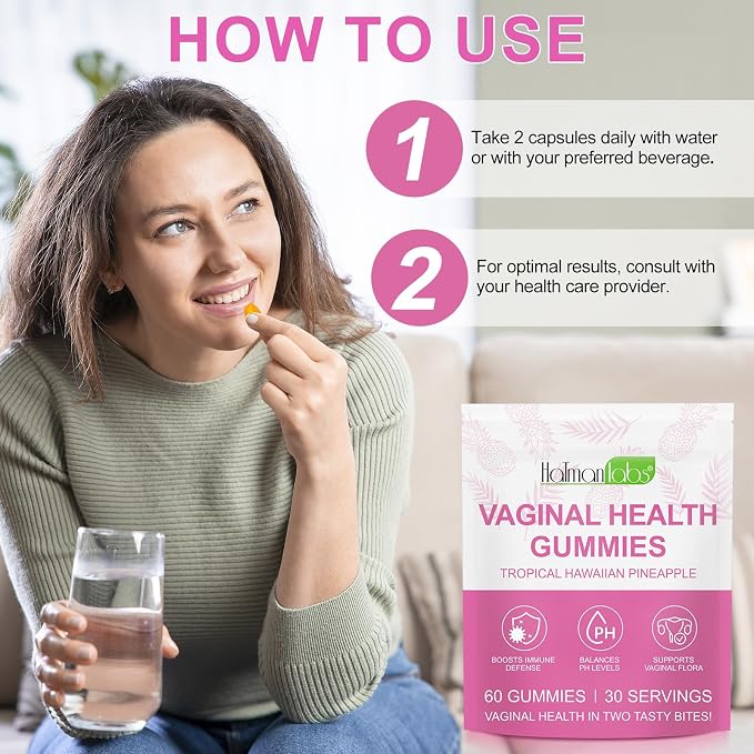 120 PCS Vital Vaginal Probiotics Source Feminine Gummies PH Balance for Women Feminine Balance Gummies Womens Vaginal Health Supplement