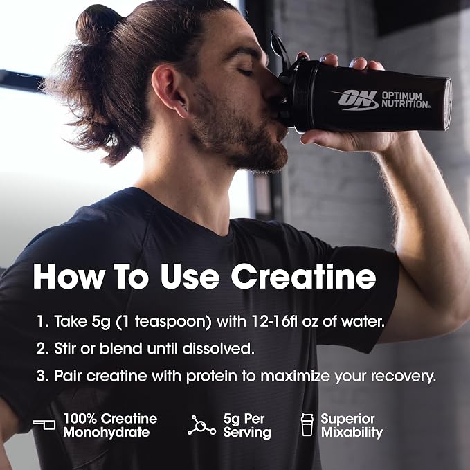 Optimum Nutrition Micronized Creatine Monohydrate Powder, Unflavored, 240 Servings, 1200 Grams (Packaging May Vary)
