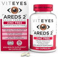 Viteyes AREDS 2 Zinc Free Macular Support, Natural Allergen Free Capsules with Vitamin E, Vitamin C, Lutein & Zeaxanthin, No Zinc, No Copper, Eye Doctor Trusted, Manufactured in the USA, 180 Ct