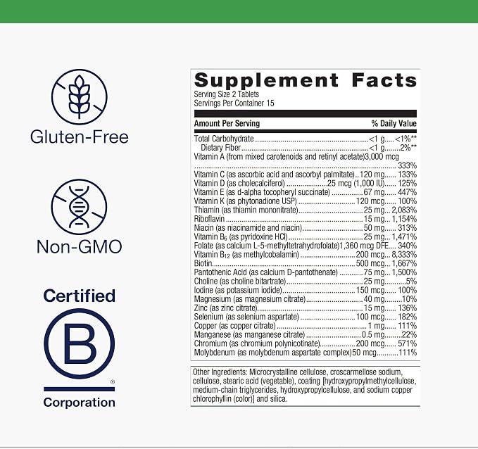Metagenics PhytoMulti Multivitamin Without Iron-Daily Multi for Men & Women with 20+ Vitamins, Minerals & Phytonutrients for Antioxidant & Immune Support-Non-GMO, Gluten-Free - 30 Tablets