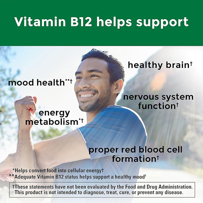 Nature Made Extra Strength Vitamin B12 Gummies 3000 mcg per serving, B12 Vitamins for Energy Metabolism Support, 60 Gummy Vitamins, 30 Day Supply