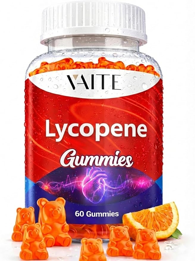 VAITE Lycopene Supplements for Men & Women 75mg Gummies - Antioxidant | General Wellness | Supports Skin & Vision | Daily Vitality | Plant-Based, Sugar-Free, 60 Vegan Gummy Chews, Non-GMO, Chewables