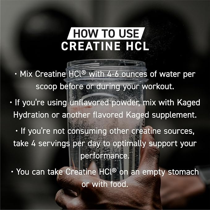 Kaged Creatine HCl Powder | 7X Concentrated vs Mono | Muscle Building & Recovery | High Absorption | No Bloating | Creatine for Men & Women | Vegan, Gluten Free | Lemon Lime | 75 Servings