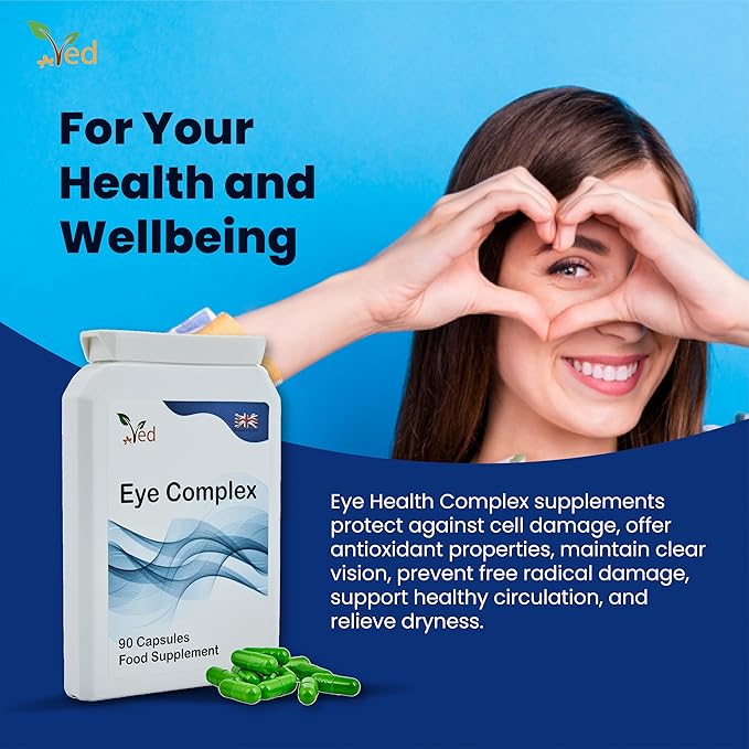 Ved Eye Complex, Lutein, Meso-Zeaxanthin, Zeaxanthin, NZ Blackcurrant, Bilberry, Goji Berry, 90 Vegan Capsule (3 Months Supply)