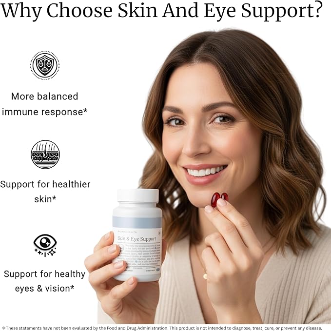 BIG BOLD HEALTH Skin & Eye Support - Omega-3 Complex with Alaskan Salmon Oil, DHA, Astaxanthin & Lutein for Healthy Eyes & Skin - 60 Softgels