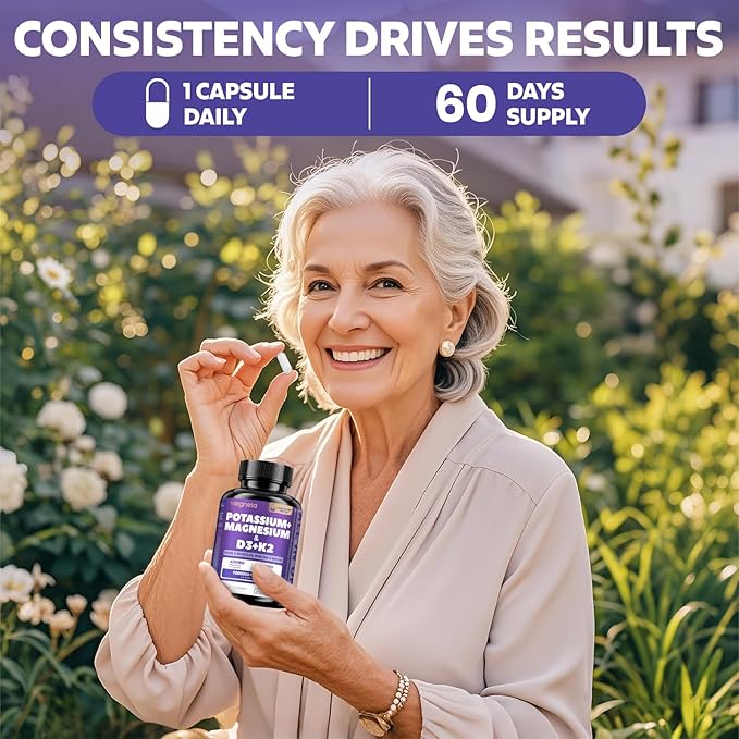 High-Potency Vitamin D3 10000IU K2 (MK-7) Potassium Magnesium Supplement - Advanced Synergistic Complex for Bone, Immune Health, Mood Balance & Energy Support
