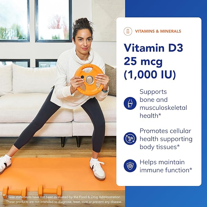 Pure Encapsulations Vitamin D3 25 mcg (1,000 IU) - Supplement to Support Bone, Joint, Breast, Heart, Colon & Immune Health* - with Premium Vitamin D - 120 Capsules