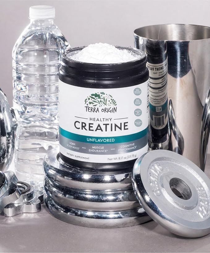 TERRA ORIGIN Creatine Monohydrate Powder | 45 Servings | Micronized Creatine Supplement | Unflavored, Pure Creatine for Women & Men | Gluten Free, Sugar Free, Made in USA