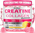 Creatine for Women, 5000mg Complex with Collagen & BCAAs, Vitamin B12, Creatine Monohydrate Gummies for Women, for Lean Muscles, Booty, Focus & Energy, Pre-Workout Chewbles, Sugar-Free, 120 Count