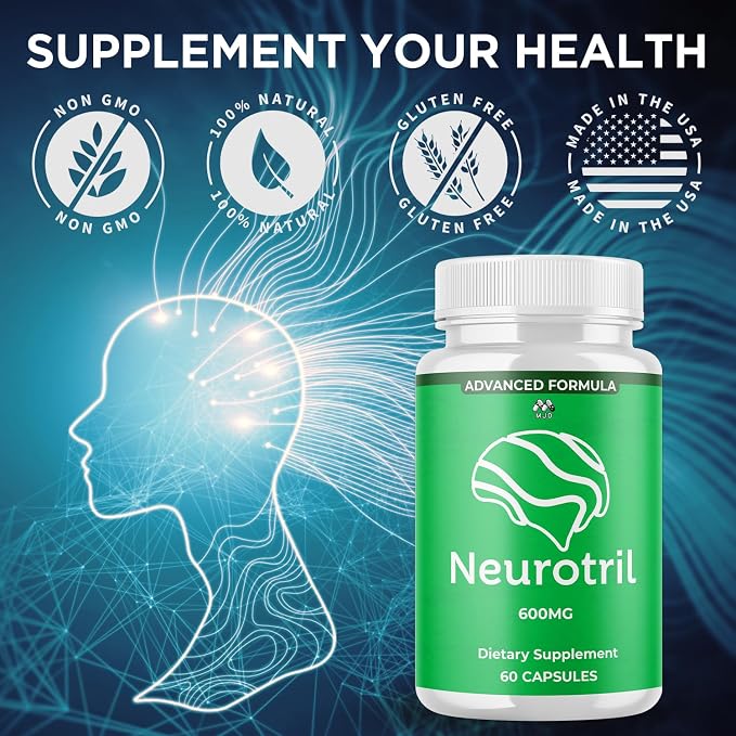 Neurotril Capsules, Official Neuro tril Pills with All Natural Ingredients, Advanced Neurotril Capsules Overall Health and Wellness Vitamin Formula with Maximum Strength Multivitamins (60 Capsules)
