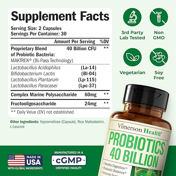 Multivitamin for Women with Vitamins and Minerals for Energy, Focus and Immune Health + Probiotics for Women & Men with Prebiotics – 40 Billion CFU Probiotics for Digestive & Gut Health