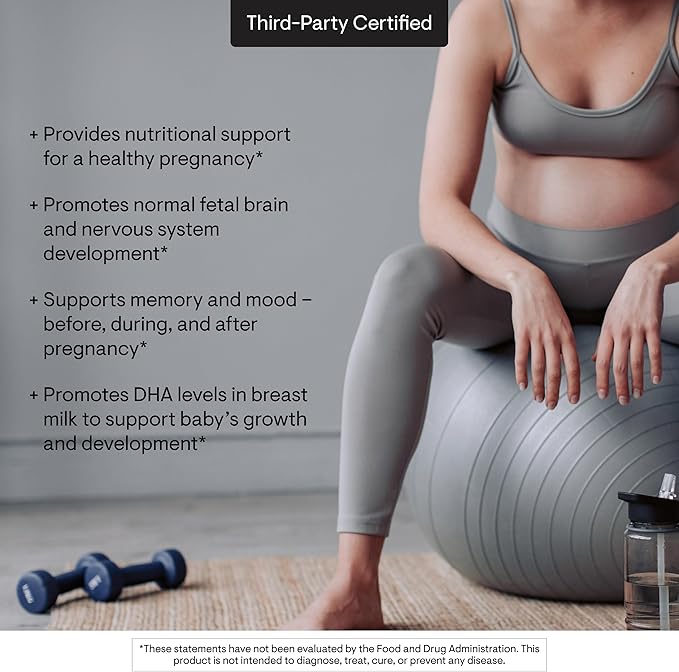 THORNE - Prenatal DHA - 650 mg DHA and 200 mg of EPA - Supports Baby’s Brain & Nervous System Development from Pregnancy to Nursing* - 30 Servings