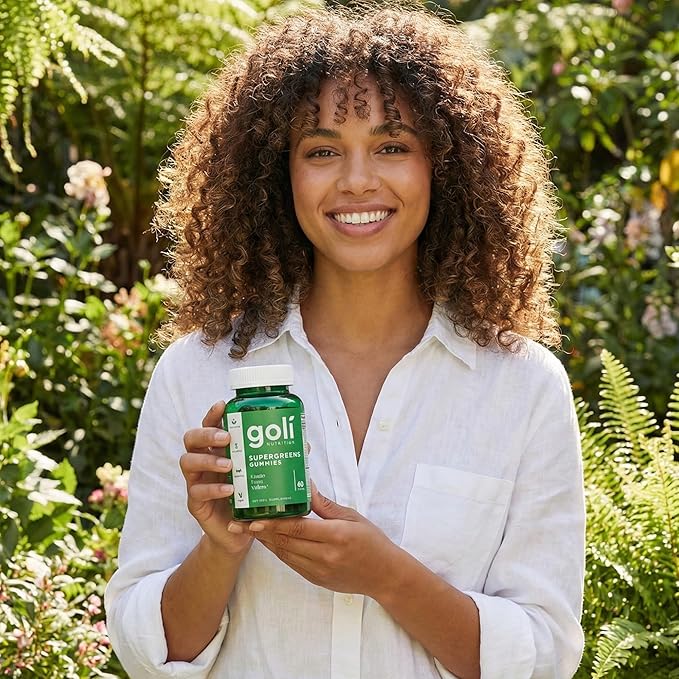 Goli Supergreens Gummies with Probiotics - Artichoke Leaf Extract, Spirulina, Kale, Vitamins A, B6, B12 - Vegan, Gluten-Free, Non-GMO