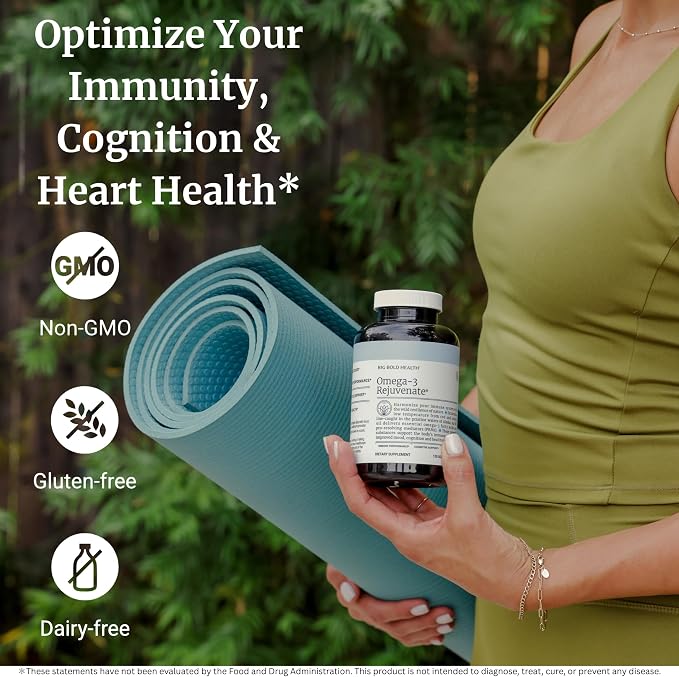 BIG BOLD HEALTH Omega-3 Rejuvenate Wild Alaskan Fish Oil Supplement with PRMs ⎹ EPA, DHA, & DPA Fatty Acids ⎹ Vitamins A and D to Support Immune Balance & Brain Wellness (120 Softgels)
