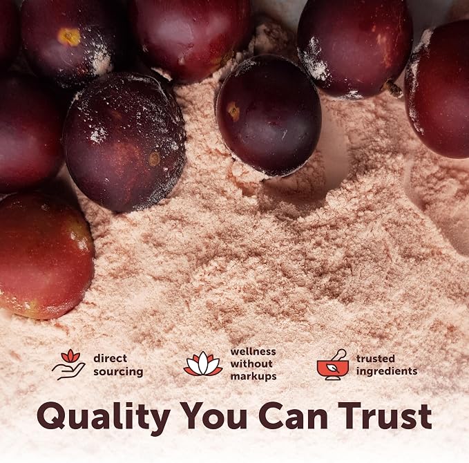 Micro Ingredients Organic Camu Camu Powder, 12 oz | Freshly Harvested Berry Source | Source of Naturally Occurring Vitamin C | Non-GMO, Vegan Friendly