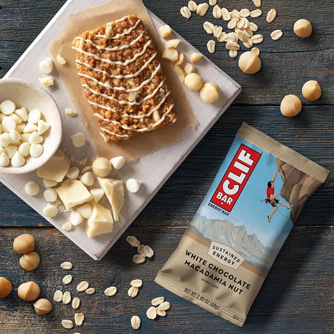 CLIF BAR - Energy Protein Bars - White Chocolate Macadamia Nut - Made with Organic Oats - Energy Bars - Non-GMO - (15 Pack)
