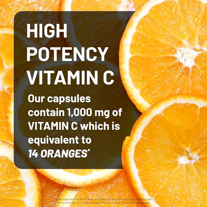 NatureWise Vitamin C 1000mg Capsules - Extra Strength Vegan Vitamin C for Daily Antioxidant & Immune Support - Non-GMO, USA Manufactured - 120 Capsules[120-Day Supply]