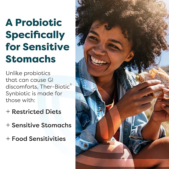 Klaire Labs SFI Health Ther-Biotic Synbiotic - Prebiotics and Probiotics for Women & Men - 50 Billion CFU Probiotic Capsules with Sunfiber - Digestive Health and Immune Support (30 ct)
