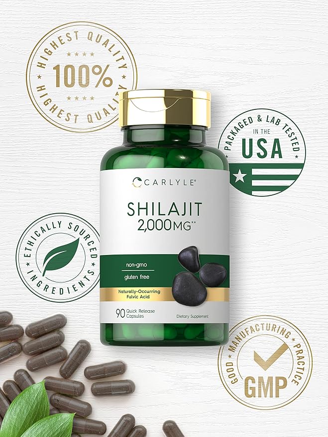 Carlyle Shilajit Capsules | 90 Count | Non-GMO and Gluten Free Supplement