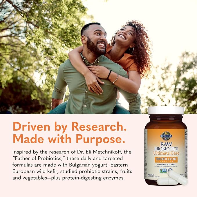 Garden of Life Raw Probiotics Ultimate Care - 100 Billion CFU - Dietary Supplement for Gut Health Support - For Women & Men - 30 Vegetarian Capsules