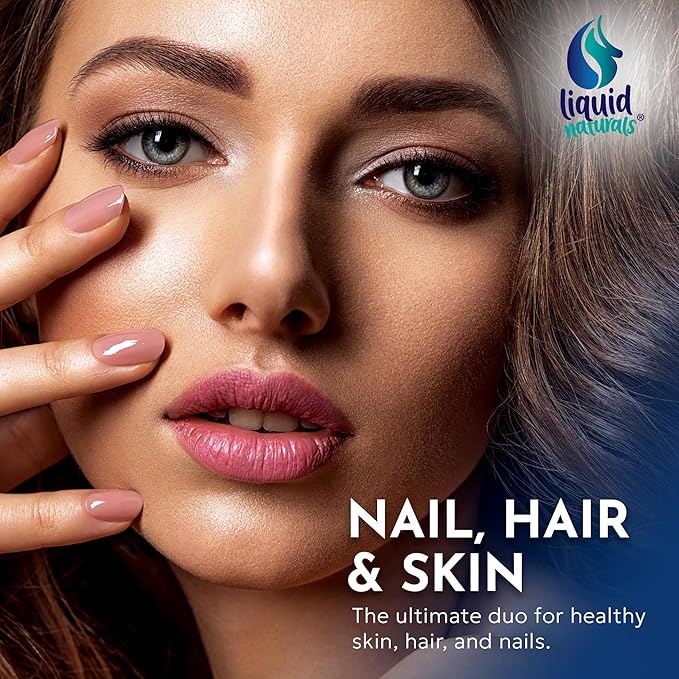 Liquid Collagen and Biotin, 2 Fl. Oz, Ultra-Strength Collagen Peptides for Women, Third-Party Tested Biotin for Hair Growth Women, Nails, and Skin Vitamins B7 Collageno Peptides – Vanilla Flavor