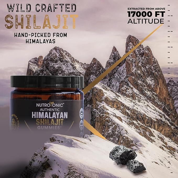 Organic SHILAJIT Gummies by NutroTonic | Shilajit for Men & Women | Cane Sugar Free Sweetened by Organic Manuka Honey | Clean Formula | Natural Fulvic & Humic Acid | 30 Healthy Gummies (3)