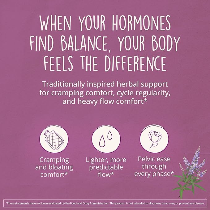Happy Healthy Hippie Hormone Balance for Women — PMS Support & PMDD, Mood, Cycle Regularity — Chasteberry Supplements with Maca, Dong Quai, Black Cohosh — Vegan, Non-GMO, 60 Capsules