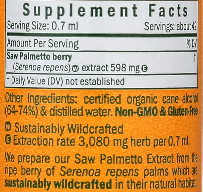 Herb Pharm Saw Palmetto Berry Liquid Extract for Prostate Support - 1 Ounce (DSAW01)