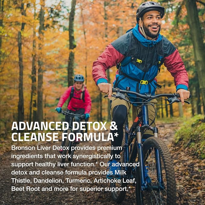 Bronson Liver Detox Advanced Detox & Cleansing Formula Supports Health Liver Function with Milk Thistle, Dandelion Extract, Turmeric, Artichoke Leaf & More, Non-GMO, 360 Vegetarian Capsules