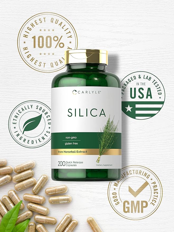 Carlyle Silica Supplement Capsules | 200 Count | from Horsetail Extract | Non-GMO & Gluten Free