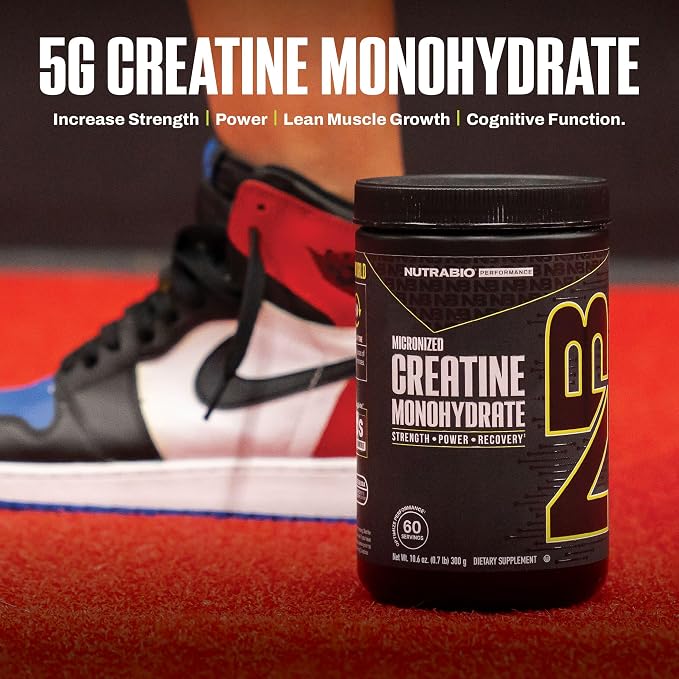 NutraBio Pure Micronized Creatine Monohydrate Powder Supplement, Unflavored, (300 g) - Supports Bulk Muscle Energy, Recovery, and Strength - HPLC Tested Creatine Powder Supplement for Men and Women