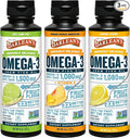 Barlean's Omega 3 Fish Oil Liquid Supplement for Men and Women, 1500mg of EPA and DHA Fatty Acid, Promotes Brain & Heart Health - Non-GMO, Variety Pack, 8 oz