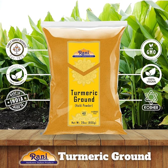 Rani Turmeric (Haldi) Root Powder Spice, (High Curcumin Content) 28oz (800g) ~ All Natural | 100% Pure, Salt Free | Vegan | Gluten Friendly | NON-GMO | Kosher | Indian Origin