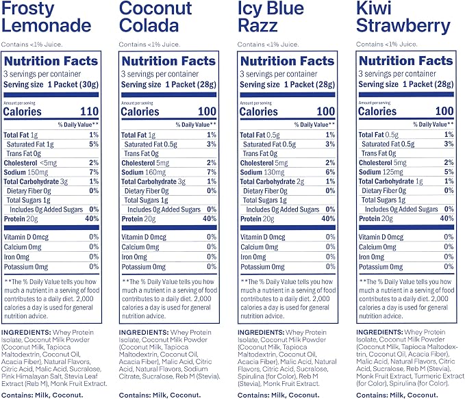 Oath Nutrition Clear Whey Isolate Protein Powder Variety Pack, 12 Pack