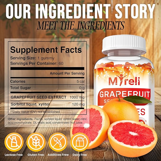 Grapefruit Seed Extract 1000mg Vegan Gummies – 60 Sugar-Free Chews for Immune Balance & Digestive Cleanse, Natural Citrus Support Supplement, Digestive Health and Wellness Support, Non-GMO