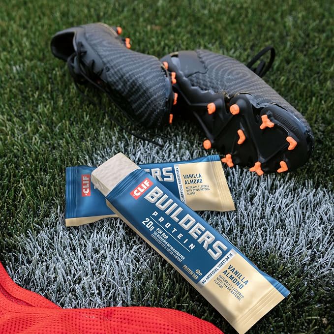 CLIF BUILDERS Protein Bars - Vanilla Almond Flavor - 20g Plant Based Protein - Gluten Free - Non-GMO - Low Glycemic - No Artificial Sweeteners - 2.4 oz. (Pack of 144)