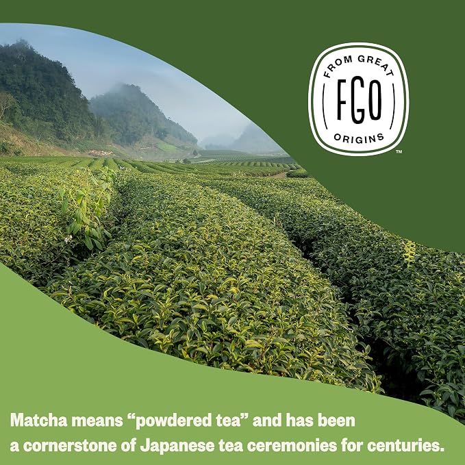 FGO Organic Matcha Green Tea Powder - Organic Matcha for Lattes, Smoothies & Baking - USDA Organic & Non-GMO - 4 oz Resealable Bag
