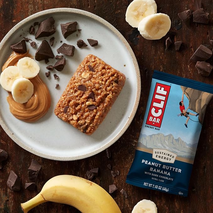 CLIF BAR - Energy Protein Bars - Peanut Butter Banana with Dark Chocolate - Made with Organic Oats - Energy Bars - Non-GMO - (10 Pack)