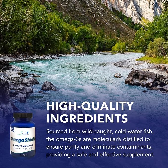 Doctor's Advantage Omega Shield Supplement - 60 Softgels, 30-Day Supply - Premium Mercury-Free Triglyceride Omega 3 Fish Oil for Optimal Heart and Eye Health